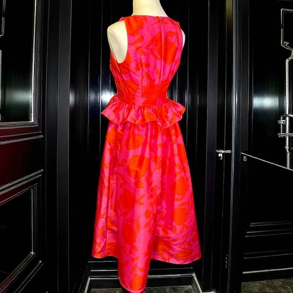 NWT Kate Spade for Target ‘Women’s Classic Rose Peplum Midi Dress’ in “Pink/Red” - Picture 10 of 16